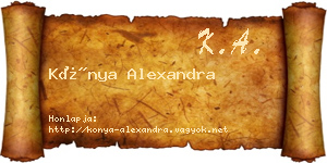 Kónya Alexandra névjegykártya
