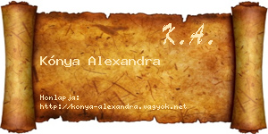 Kónya Alexandra névjegykártya