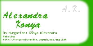 alexandra konya business card